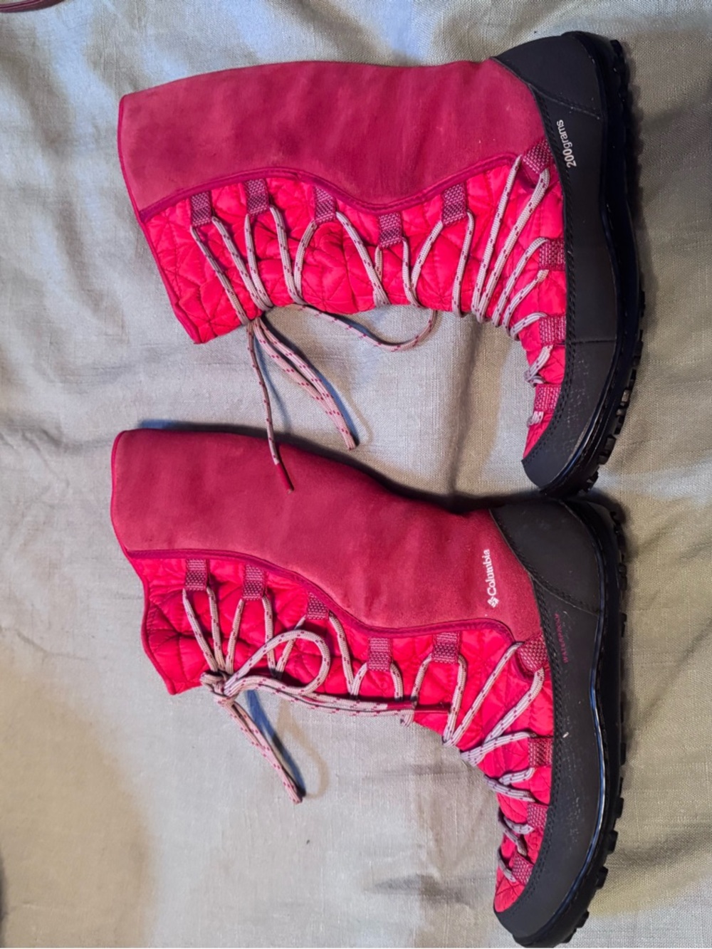 Columbia red Lace-Up girls  Insulated Winter Boots